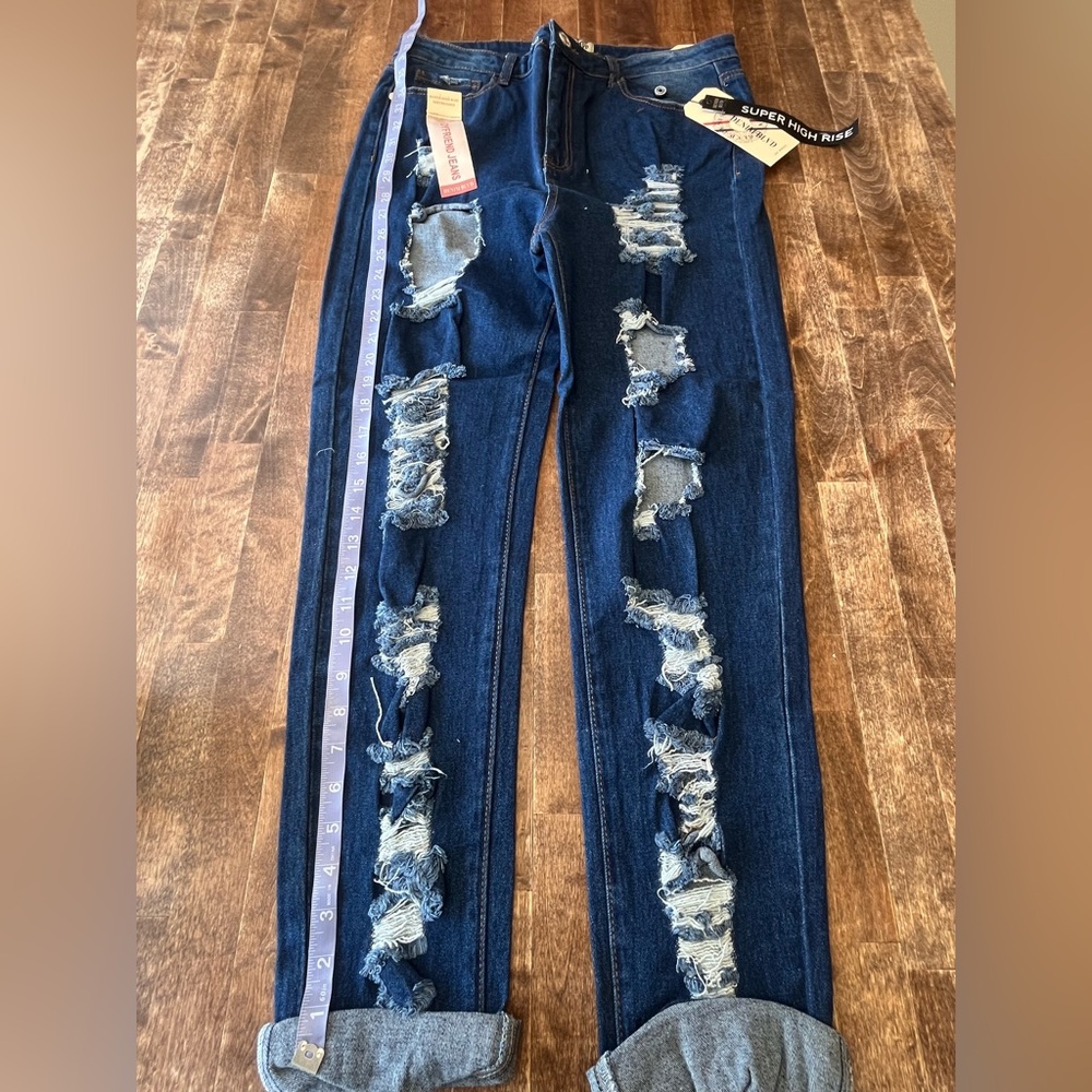 Distressed Blue Jeans